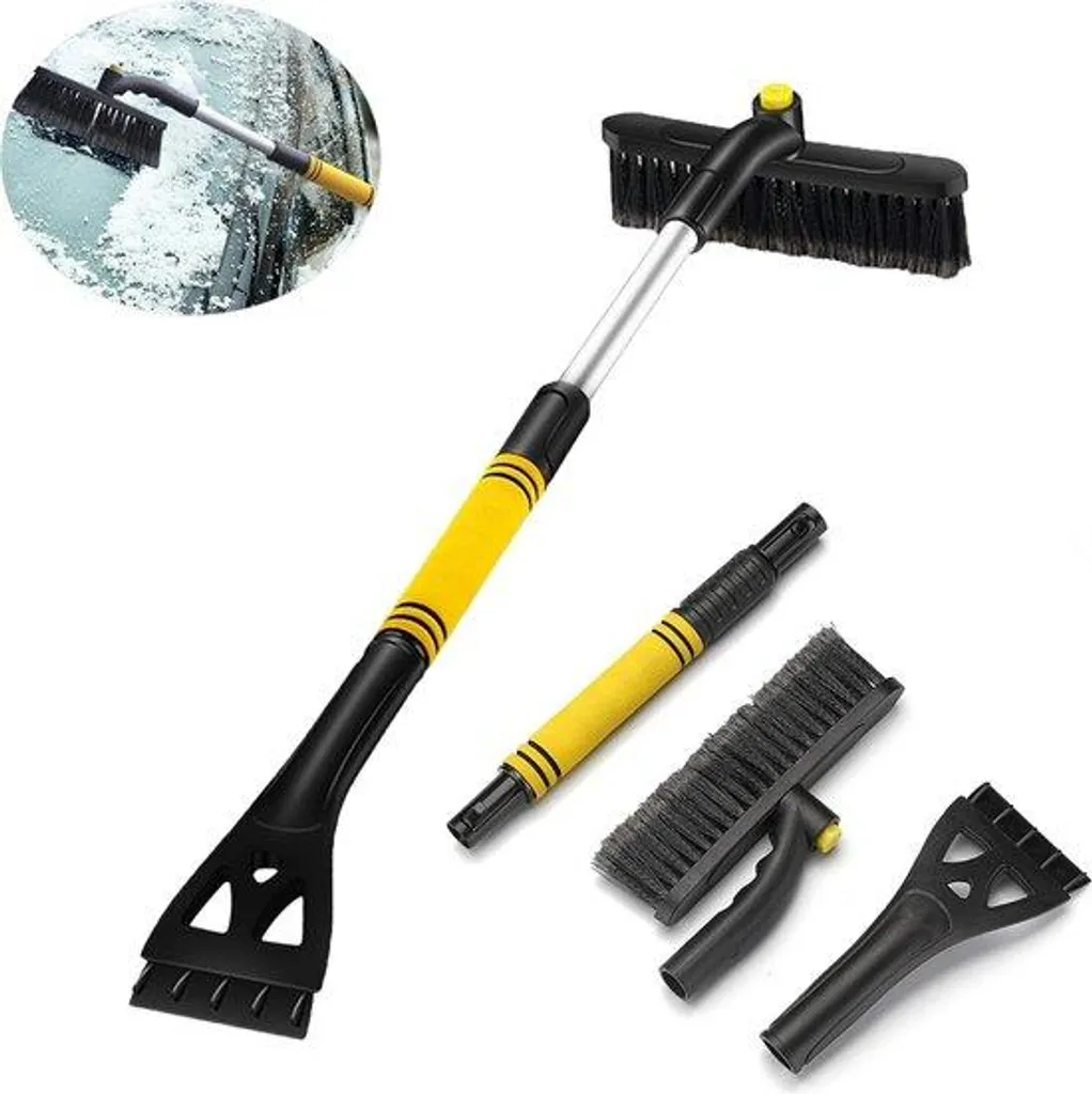 Grattoir à glace 2-en-1 avec balai à neige 90 cm et manche ergonomique