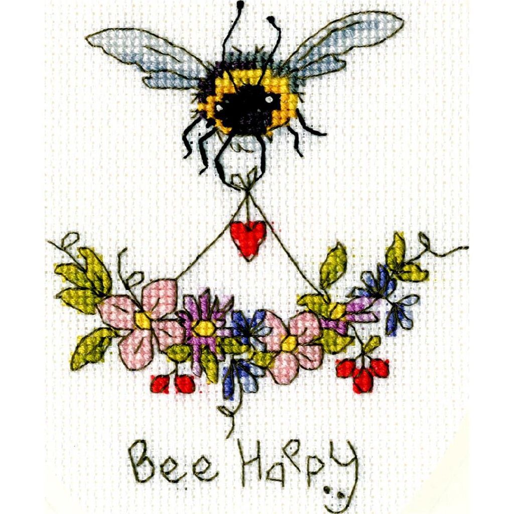 Bothy Threads Stickset "Bee Happy", Kreuzstich, Artikelnummer xgc25, Motivgröße 9x13 cm
