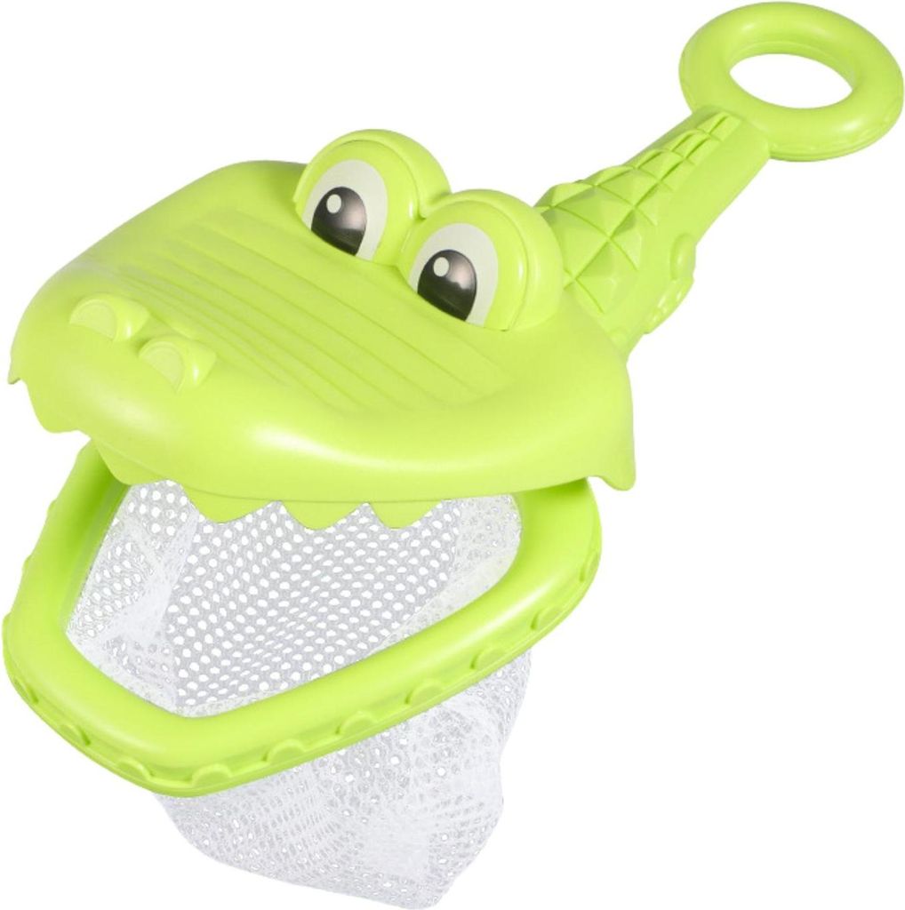 Badespielzeug aus Netzstoff in Krokodilform mit zu öffnendem Mund