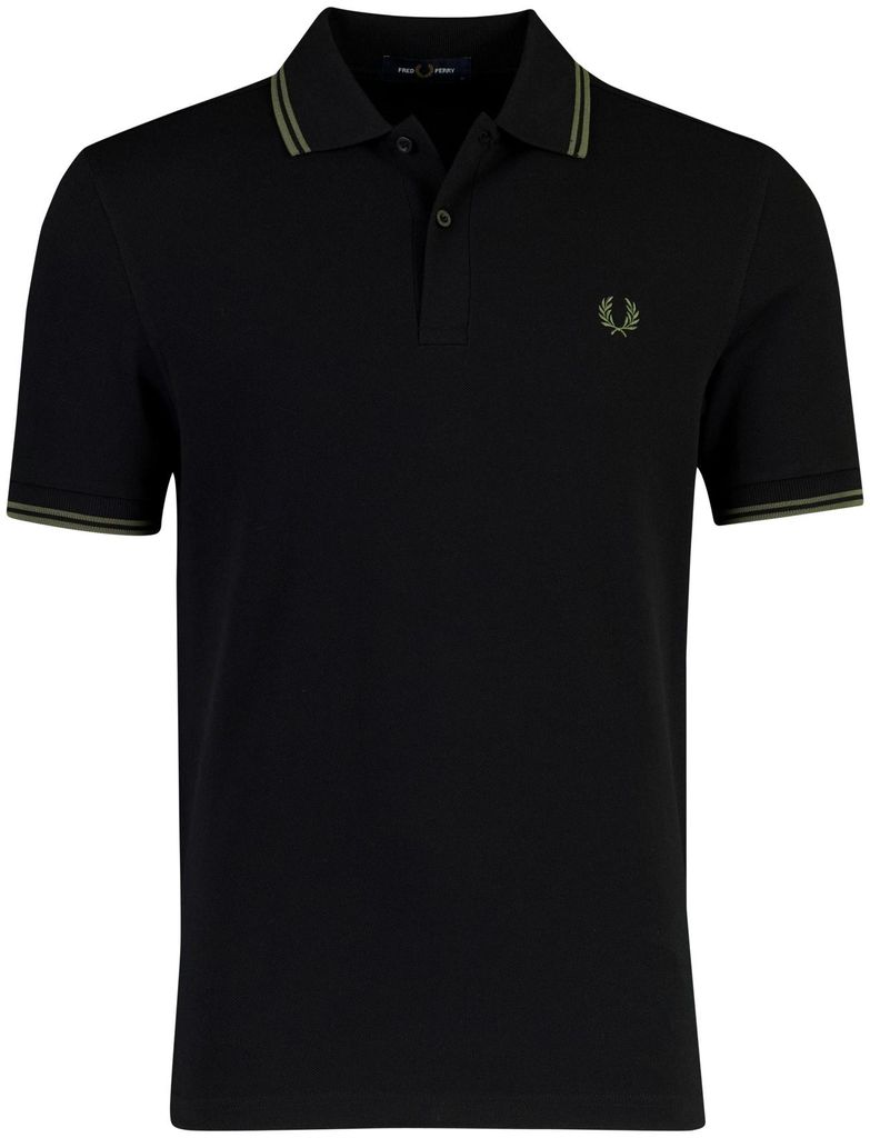 Fred Perry Poloshirt schwarz normale Passform 2 Knöpfe Produktbild 