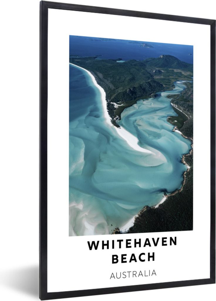 MuchoWow Gerahmtes Poster Australien - Strand - Meer 60x90 cm - Poster mit Schwarzem Bilderrahmen Wandposter Rahmen Foto Bilder - Kunst