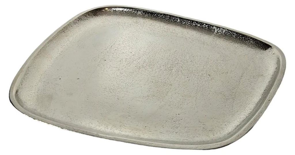 Piatto decorativo in metallo argento Ciotola decorativa Immagine del prodotto 