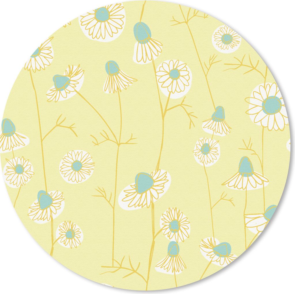 MuchoWow Mauspad Mousepad Mädchen - Kamille - Blumen - Muster - Mädchen - Kind - Kinder 30x30 cm - Mousepads - Maus Mat - Pad - Mausunterlage -...
