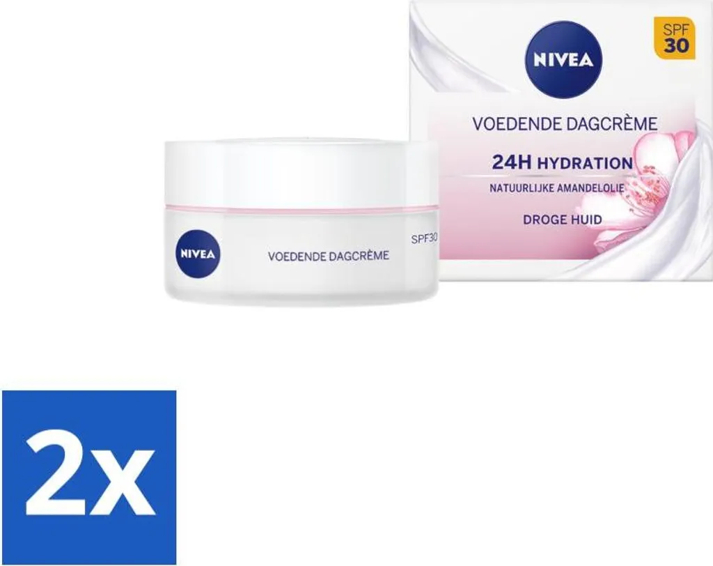 Soin de jour hydratant visage SPF 30 NIVEA Essentials Karité 2x50 ml