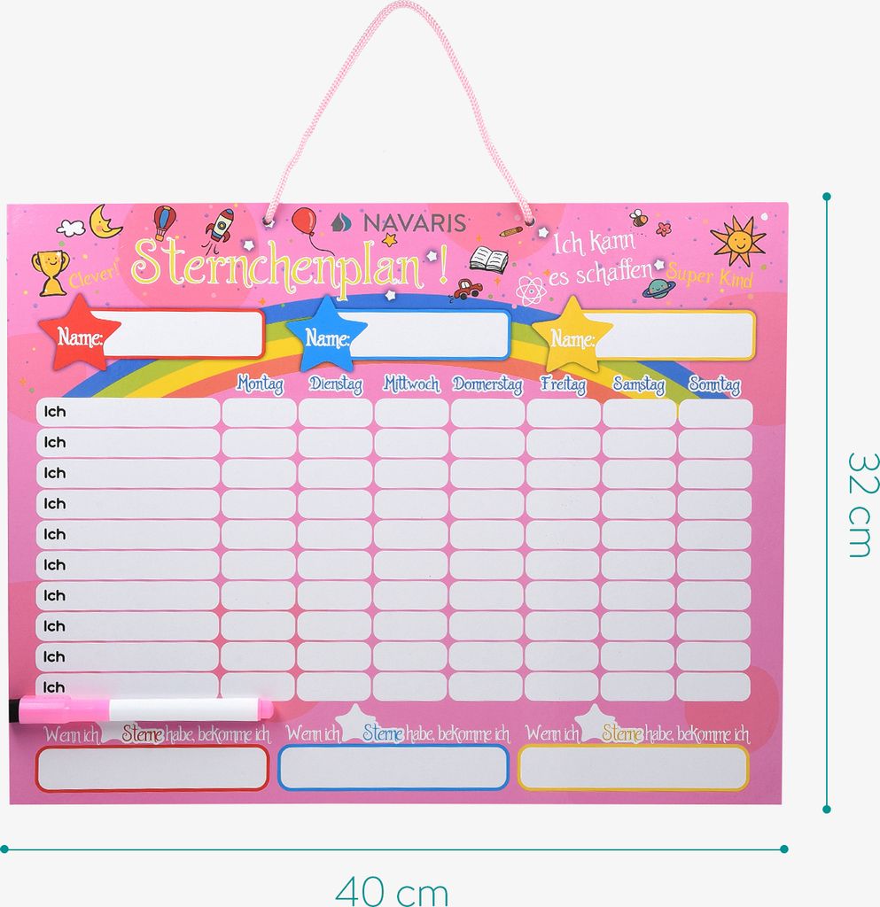 Navaris abwischbare Belohnungstafel magnetisch 40x32cm - Produktbild 6