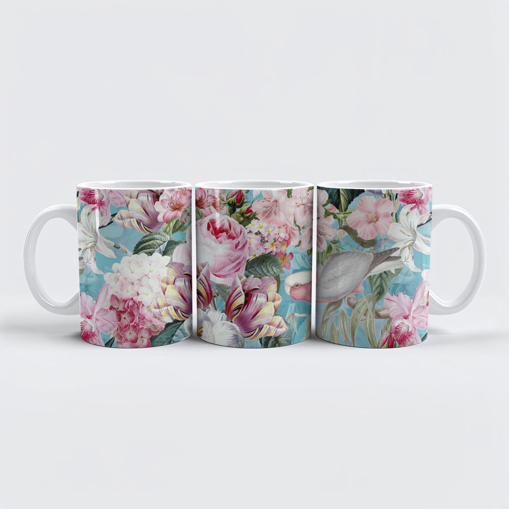 raxxa Premium-Tasse "Barocker Vogel und Blumengarten"