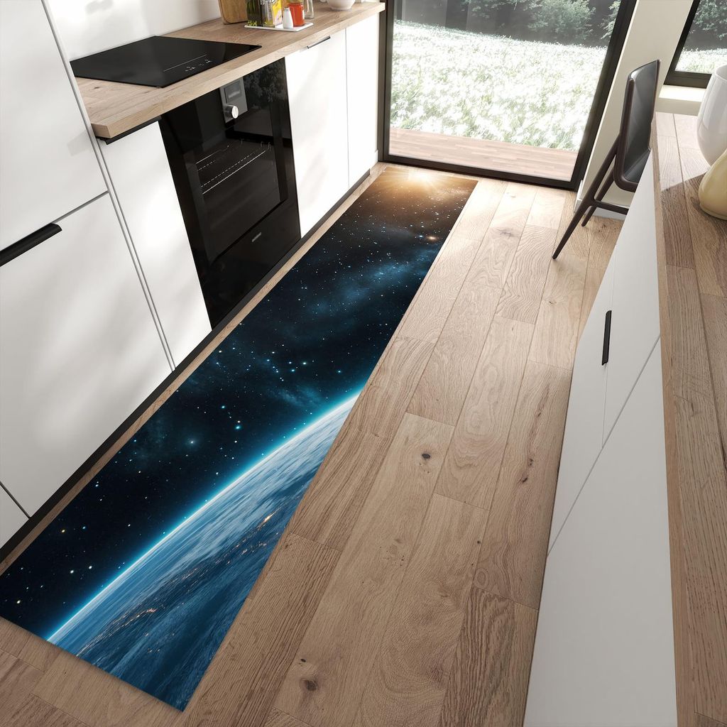 Küchenteppich 60x300cm rutschfest & abwischbar PVC Läufer - Planet im Universum