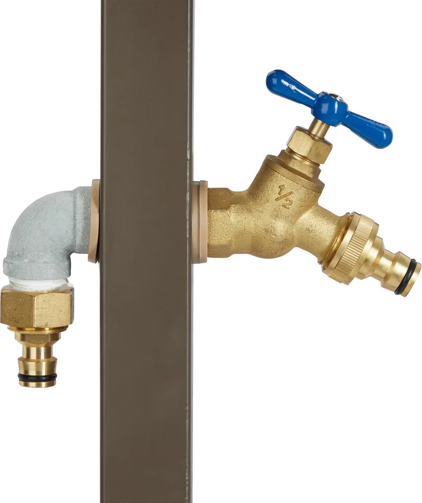 Point d'eau Relaxdays décoratif avec robinet et support tuyau robuste - 7