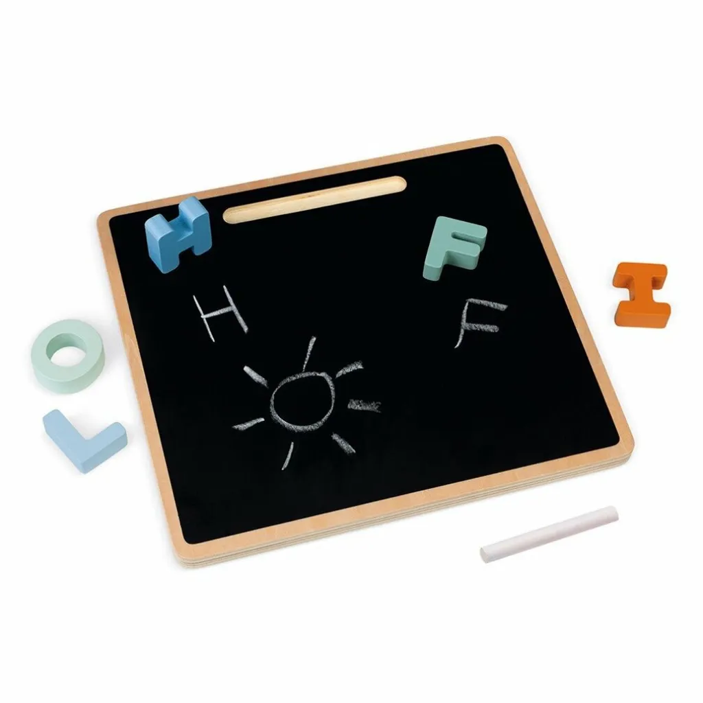 Alphabet-Puzzle avec tableau Janod en bois massif aux couleurs vives