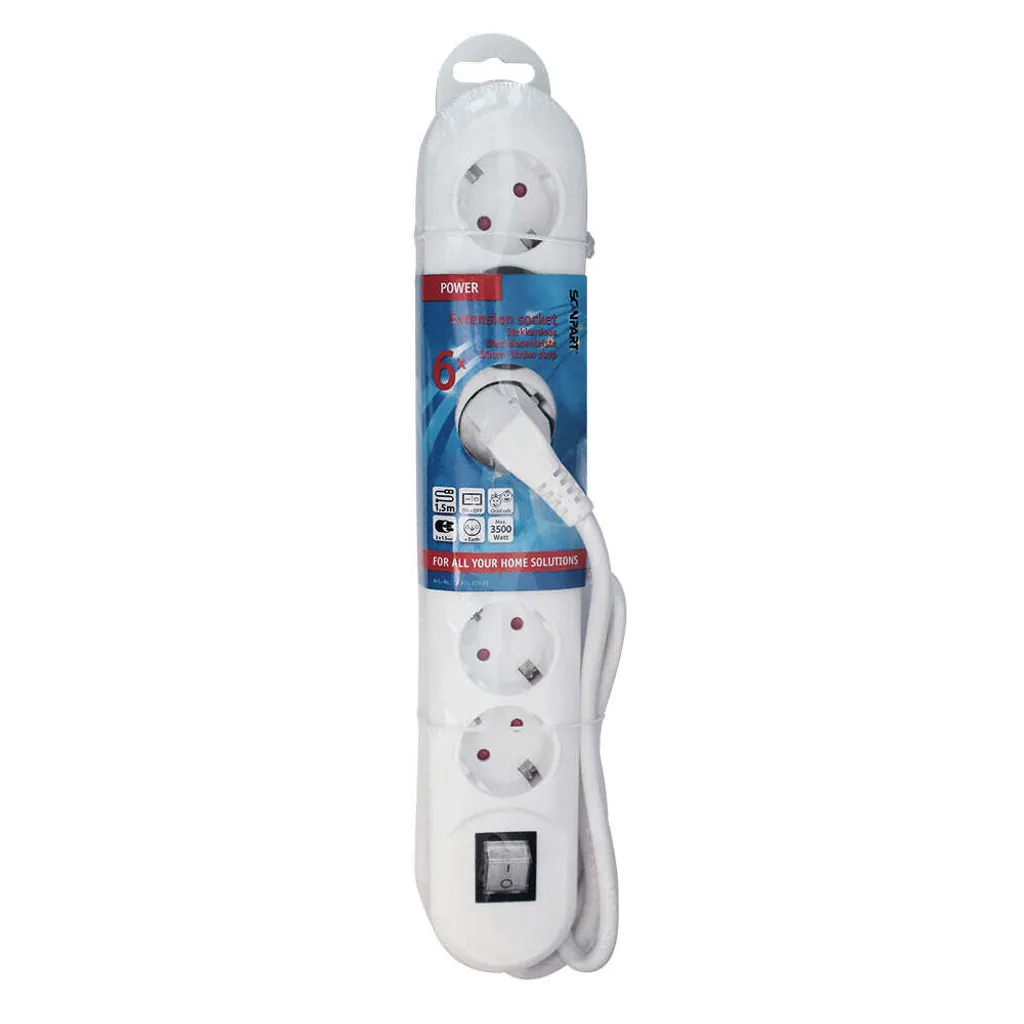 Scanpart Prise de Table 6-V avec Interrupteur et Câble 3M 3x1.5mm
