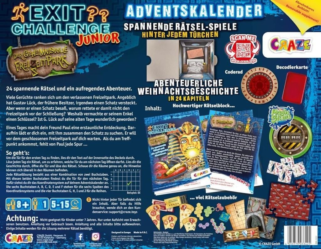 Craze Exit Challenge Junior Adventskalender Mit Rtsel Ab 8