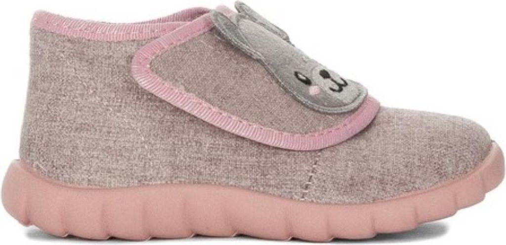 Befado Ganzjährige Grau-Rosa knöchelhohe Kinder Schuhe mit Klettverschluss