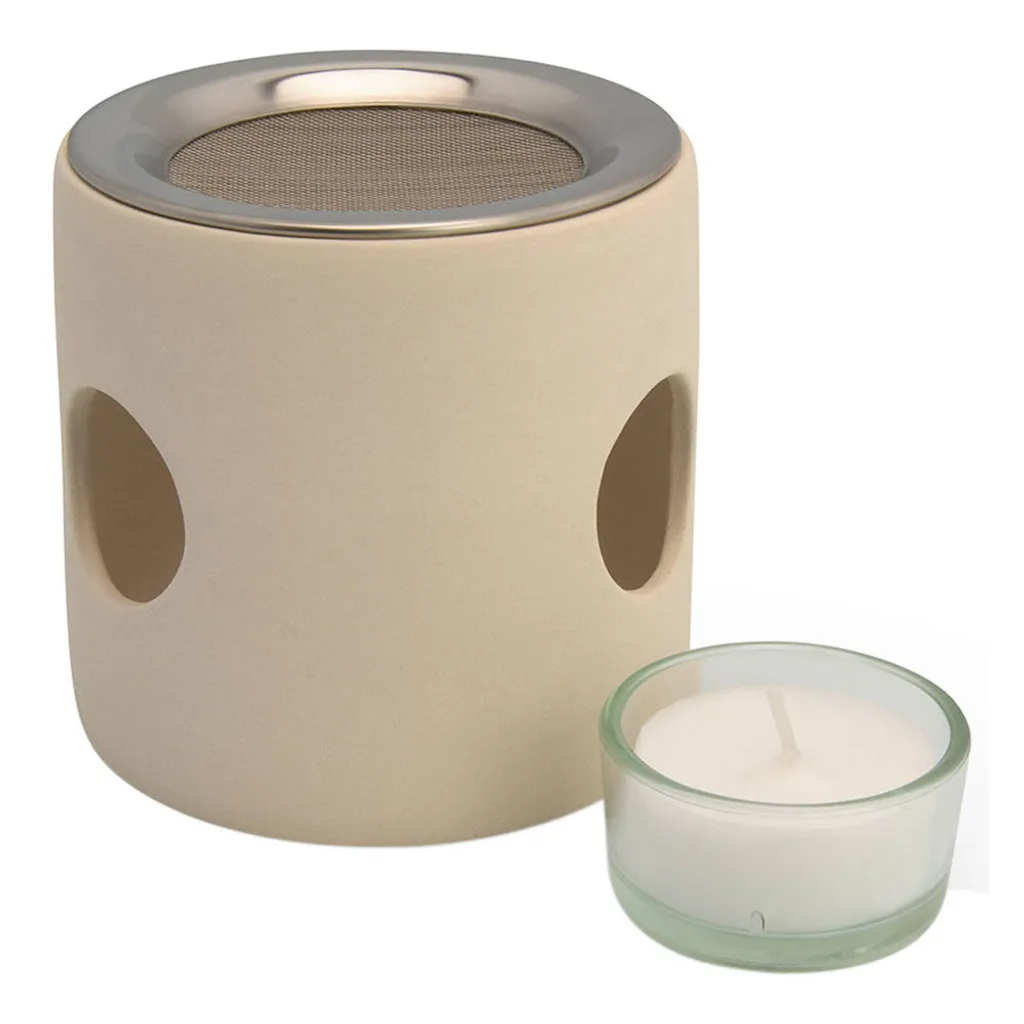 Elegante Bruciatore Incenso Cilindrico Beige | Idea Regalo Wellness