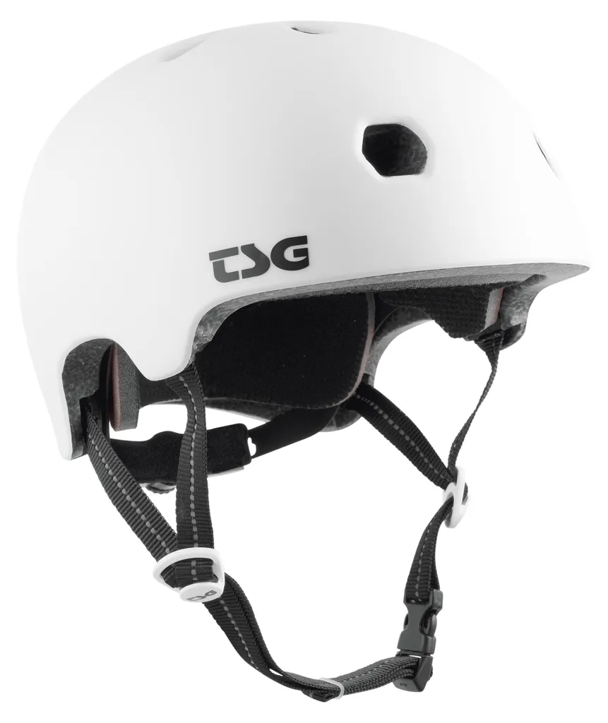 Casque TSG Meta Satin White avec Coque In-Mold et Ventilation Optimisée