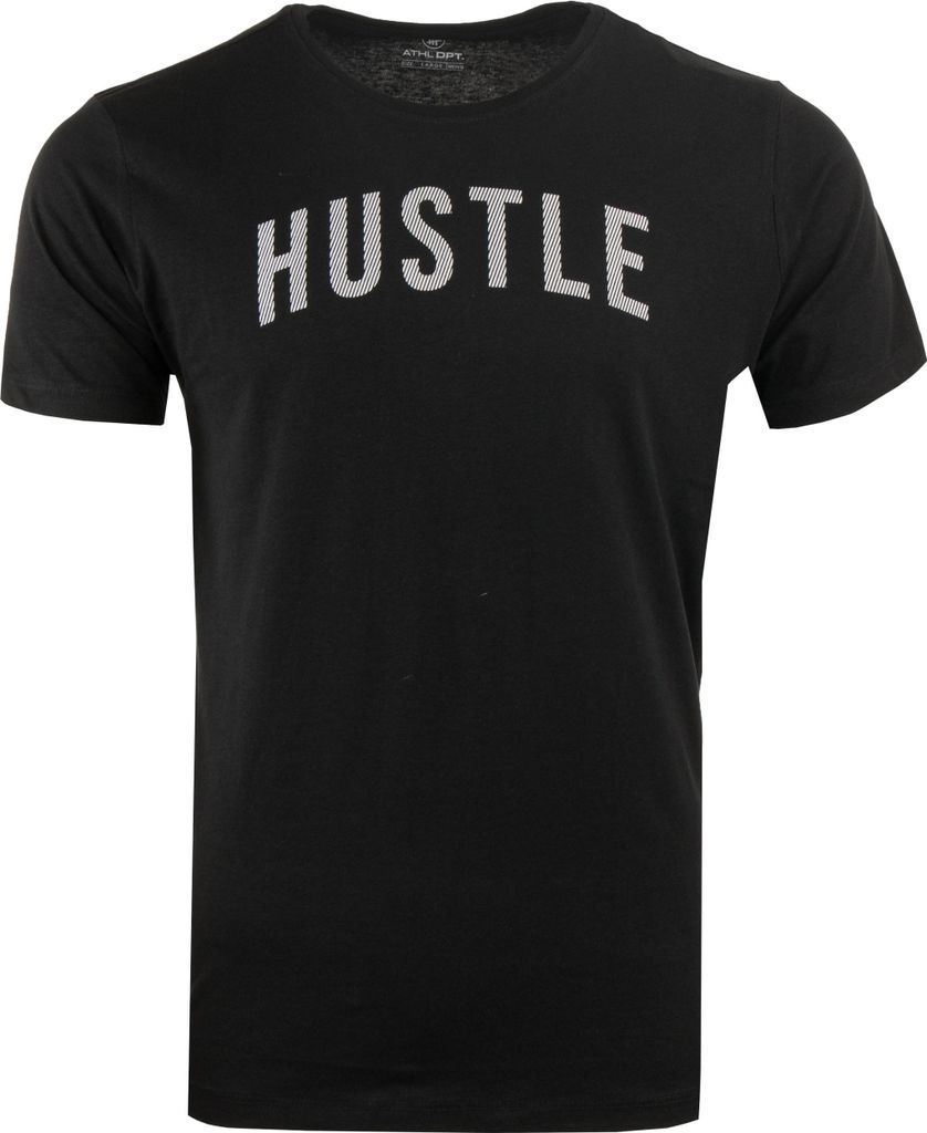 Herren-t-shirt athl. dpt ontario black l - atmungsaktive baumwolle