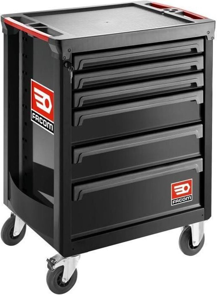 ROLL-Wagen - FACOM - ROLL.6NM3APB - 6 Schubladen - 3 Module pro Schublade - Schwarz