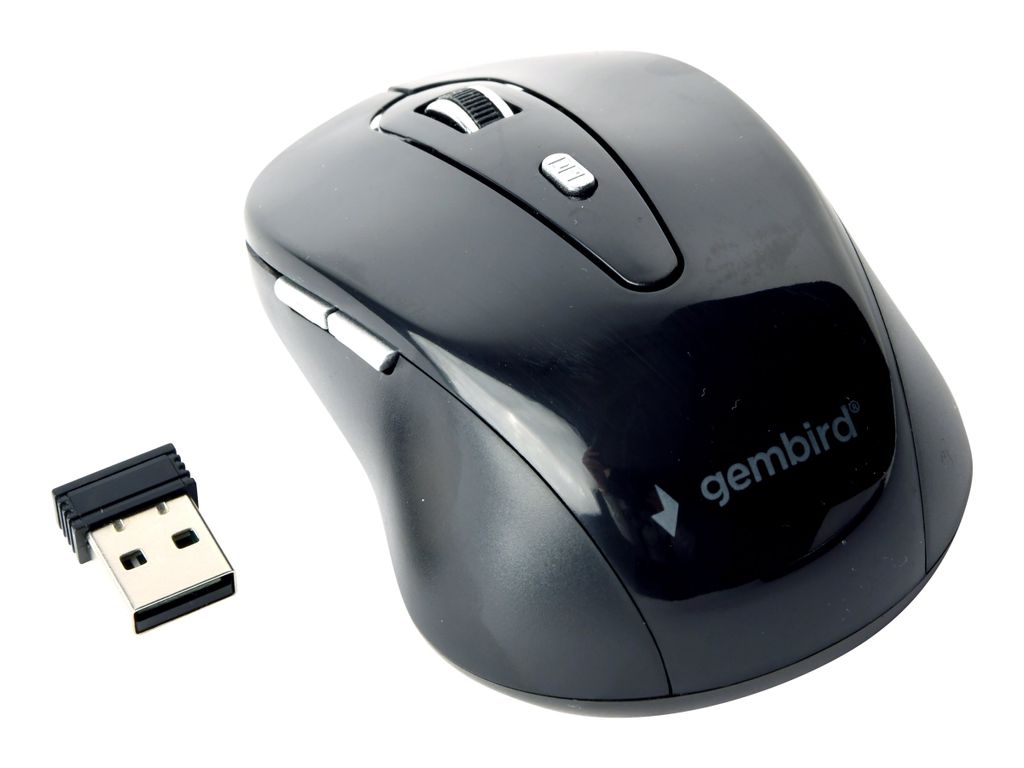 gembird Maus Wireless 6 Tasten silber-schwarz Image du produit 