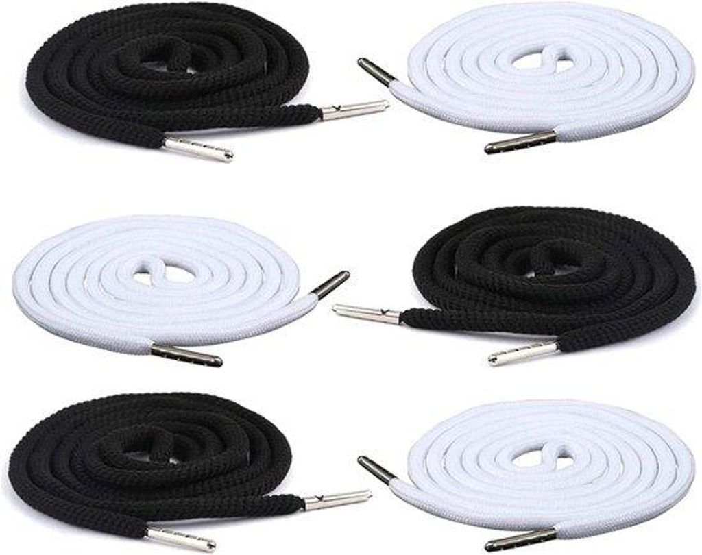 Ersatzzugsschnur Set, 6-teilig, schwarz/weiß, für Sportbekleidung