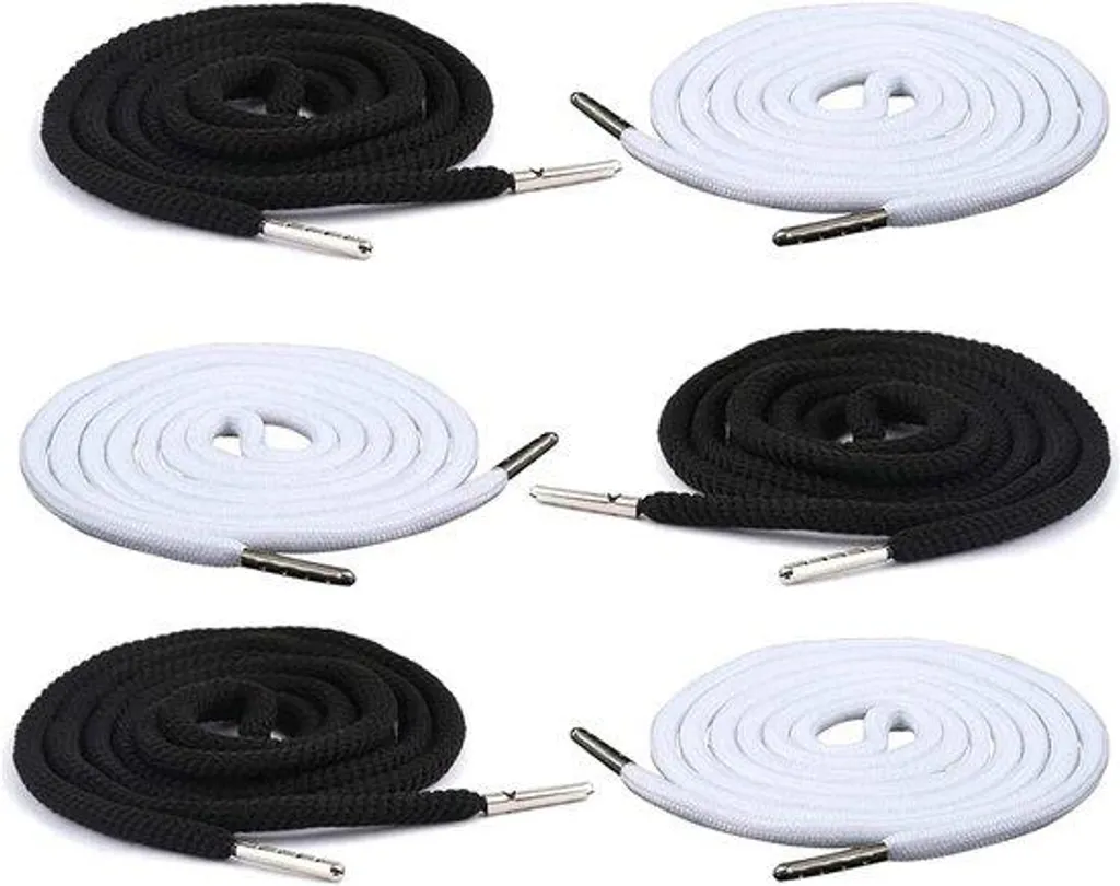 Remplacer Cordon de Pantalon de Sport Lot 6 Pièces Noir Blanc 130cm
