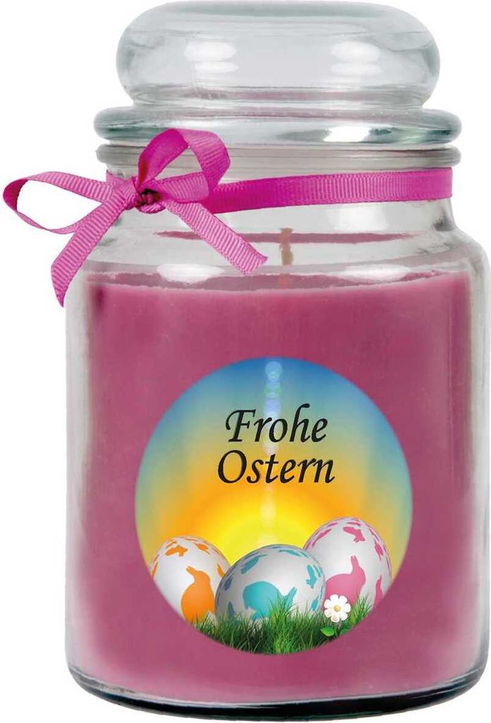Duftkerze als Ostergeschenk ( Lavendel-Duft ), Design: Ostereier - Kerze als Osterdeko - 500g. Wachs mit ca. 110 Stunden Brenndauer