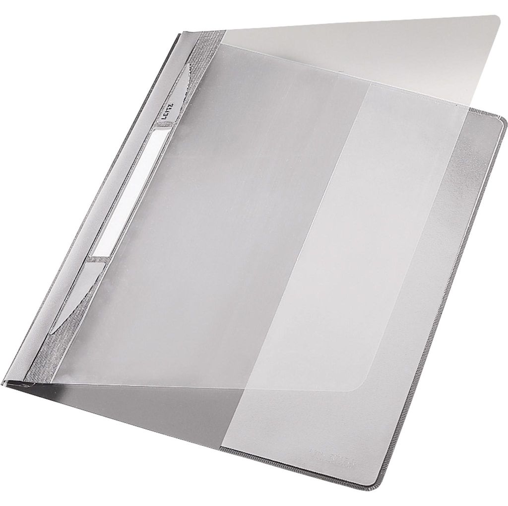 LEITZ Schnellhefter Exquisit DIN A4 Überbreite PVC grau
