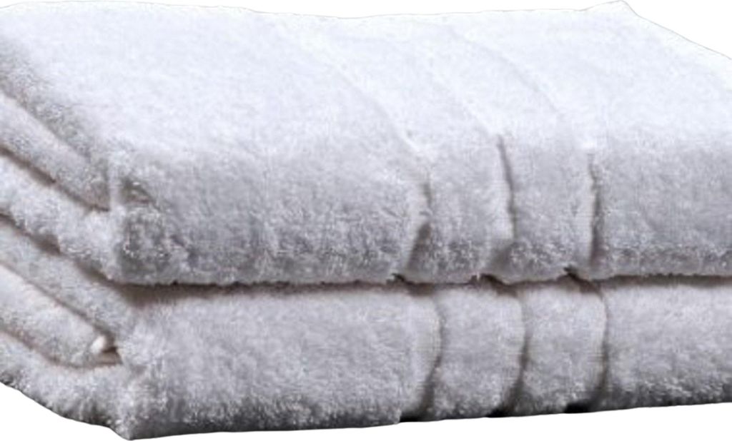 A stack of two white towels.
