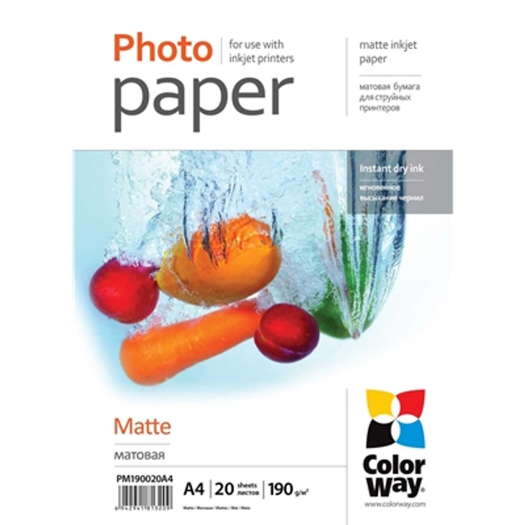 ColorWay Fotopapier  Matný 190g/m,20ks,A4 Produktbild 