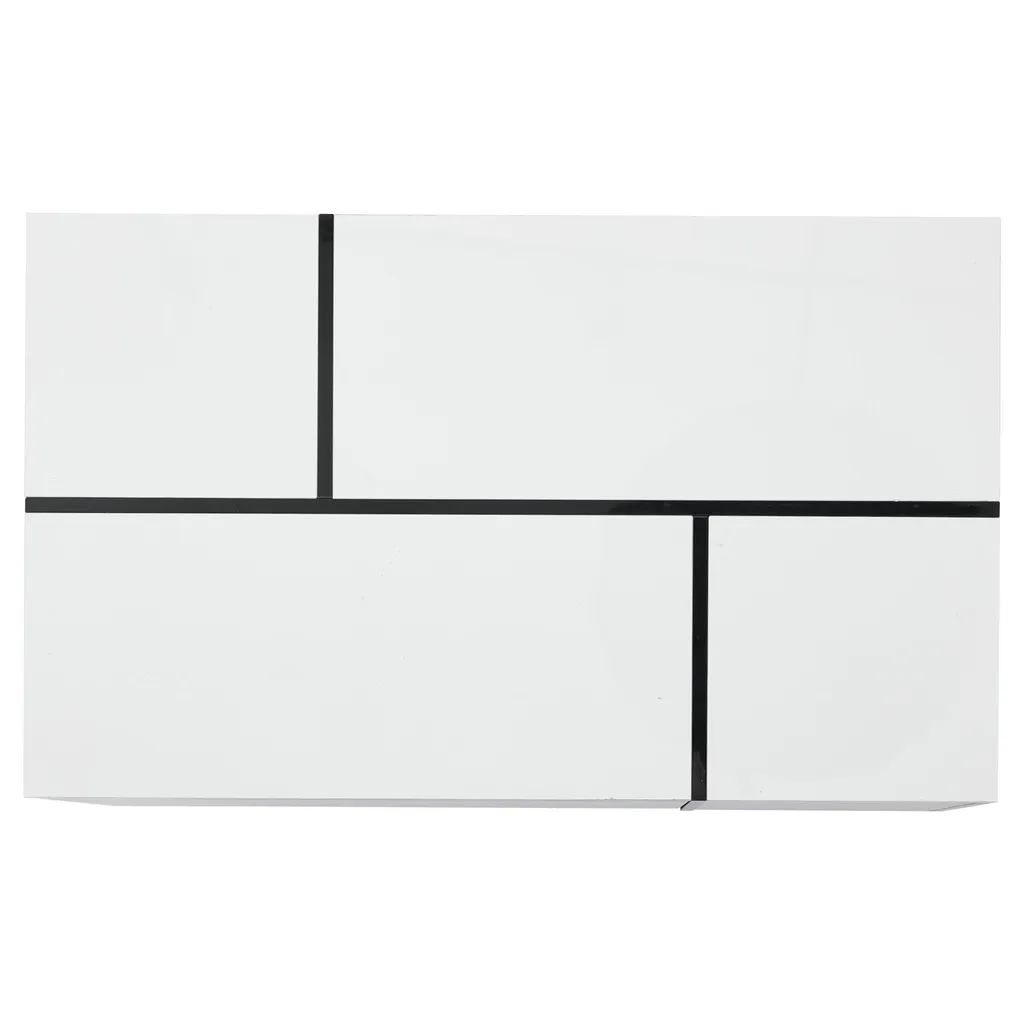 Table basse design patchwork blanc laqué avec 4 tiroirs de rangement chic - 8