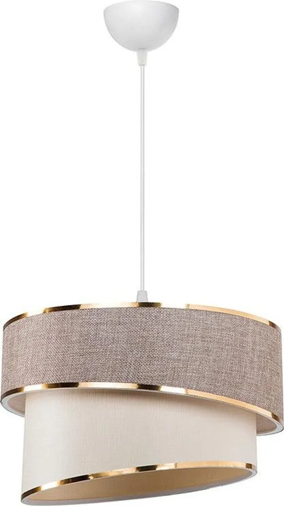 Plafoniera Loopy E27 Beige/Bianco D30x63cm - Sospensione Alta Qualità