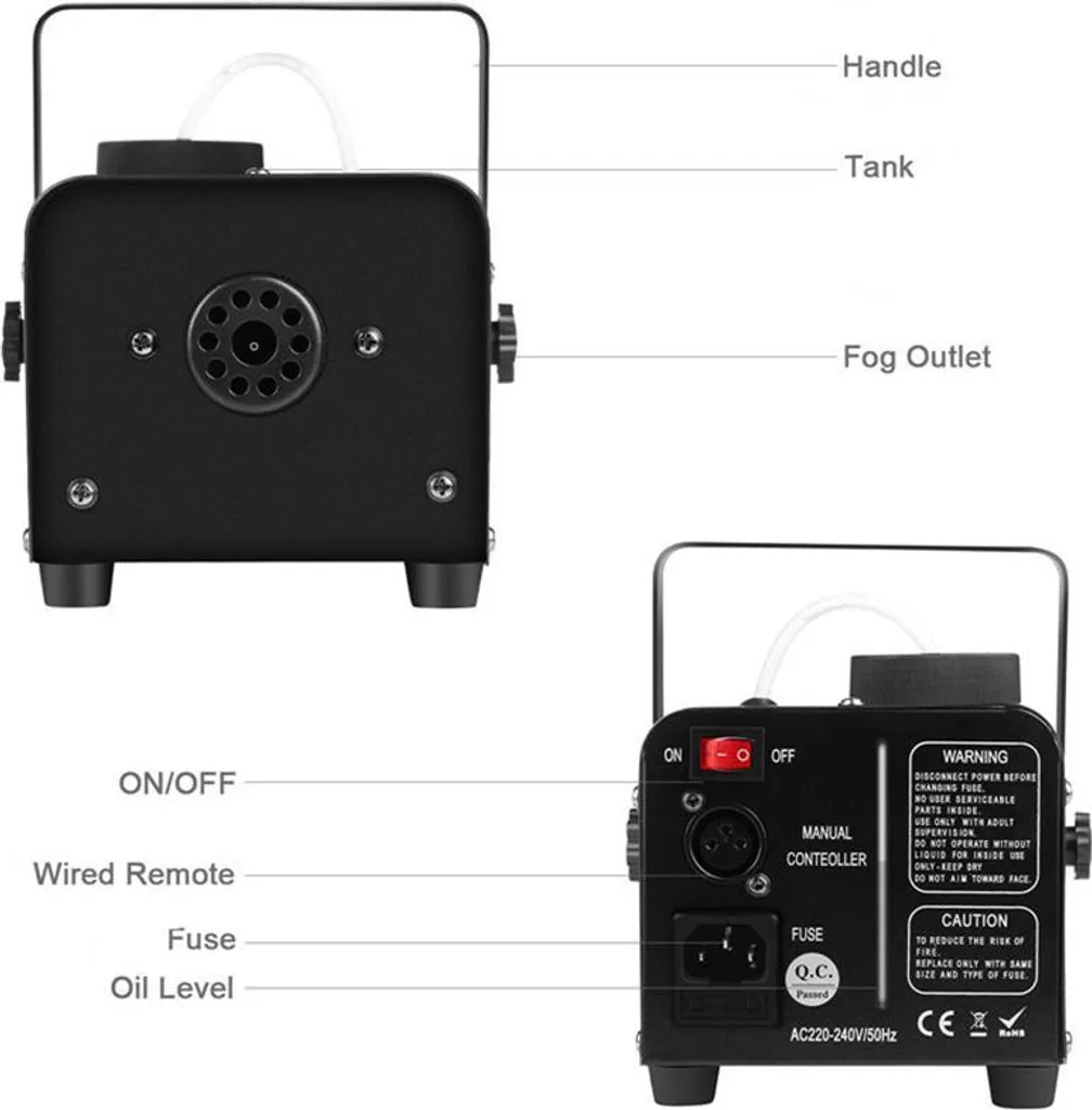 Machine à effet de brouillard 400W DMX et éclairage LED intégré