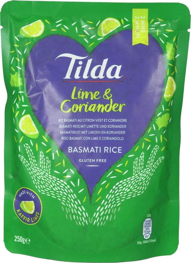 Tilda Basmatireis gedämpft mit Limetten und Koriander 250g Produktbild 