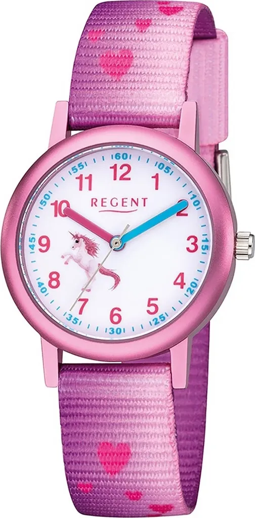 Orologio Regent tessile per bambini F-1207 orologio da polso analogico rosa per bambini D2URF1207