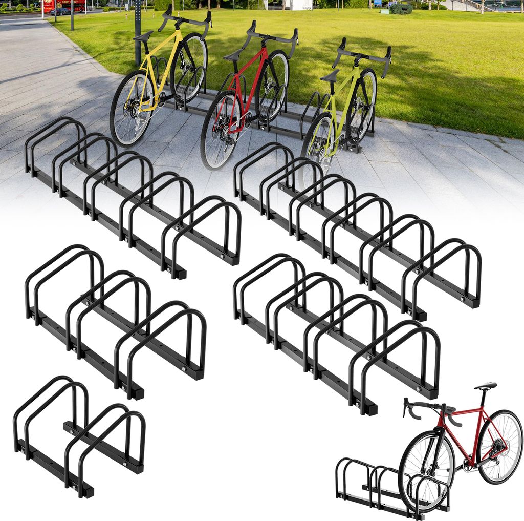 Aopunly Fahrradständer für 6 Räder Ständer Schwarz Rad Radständer Aufstellständer Fahrradparksystem in verschiedenen Größen