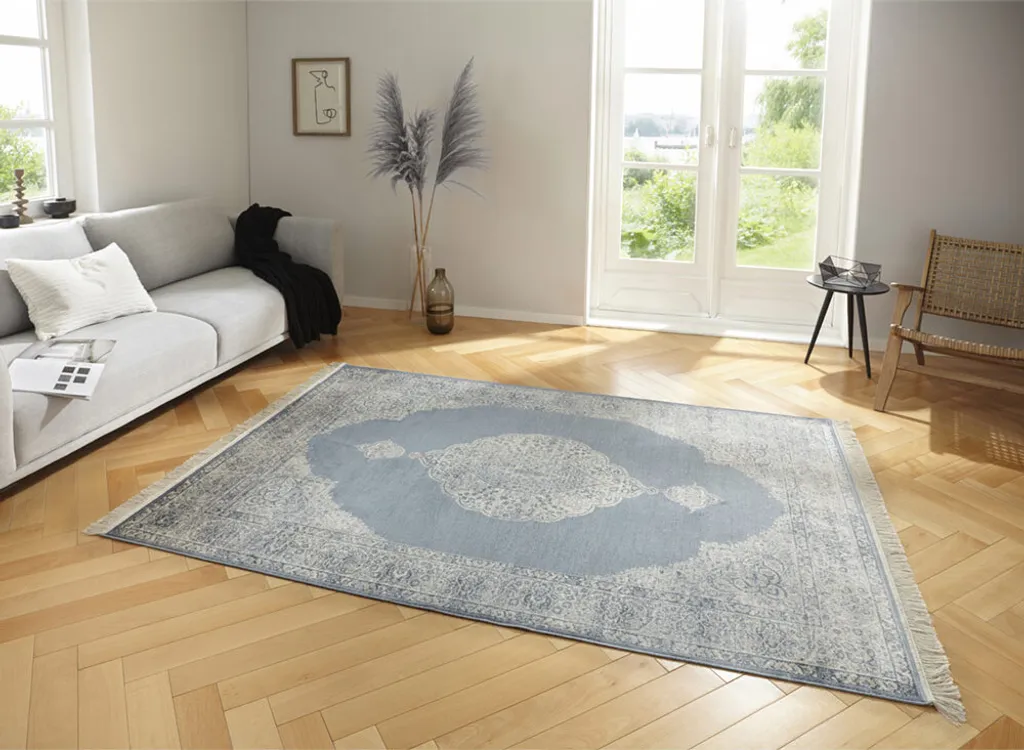 Tapis Durable Anti-Taches 160x230 Bleu et Beige - Nouristan Aminah Hamun