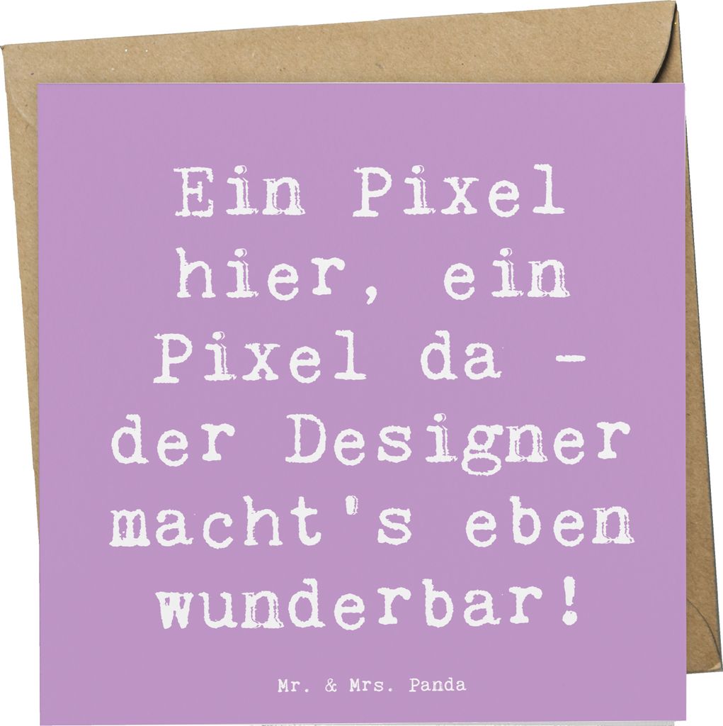 Mr. & Mrs. Panda Grußkarte Spruch Designer Pixel Kunst - Lavendeltraum - Geschenk, UI, Ein hier ein da, faltkarte, anlasskarte, Witz, Klappkarte, ...