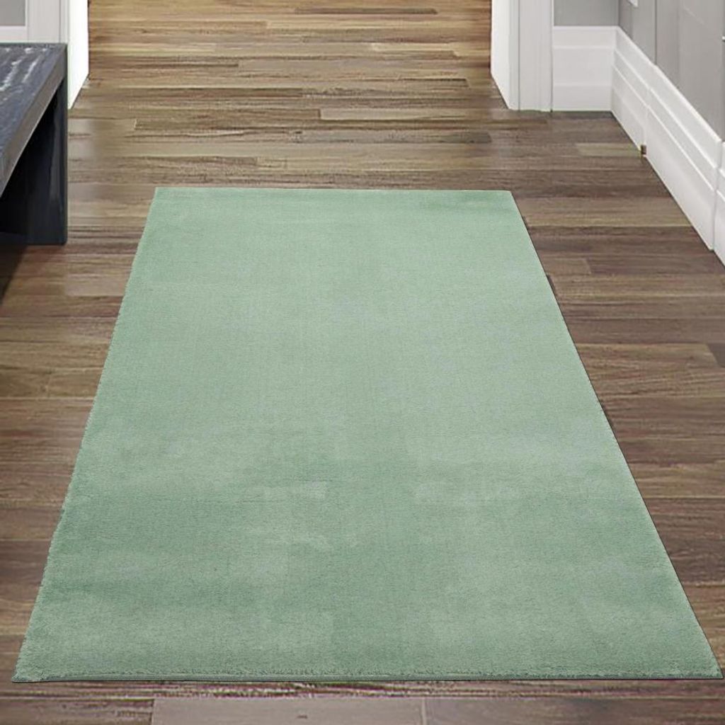 Shaggy Teppich mit Hoch- & Langflor | waschbar | in grün Größe - 60 x 110 cm