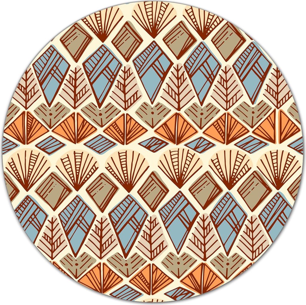 Glas-Herdabdeckplatte Glaskeramikkochfeld-Abdeckung Schneideplatten - 40 cm - Ethnisch Braun Blau