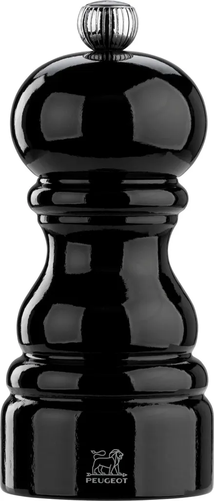 Moulin à poivre manuel Peugeot Paris 12 cm en hêtre laqué noir brillant