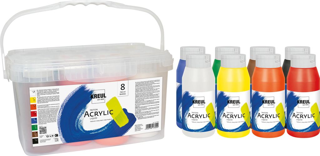 KREUL Acrylfarbe SOLO Goya TRITON Power Pack 8 Flaschen á 750 ml