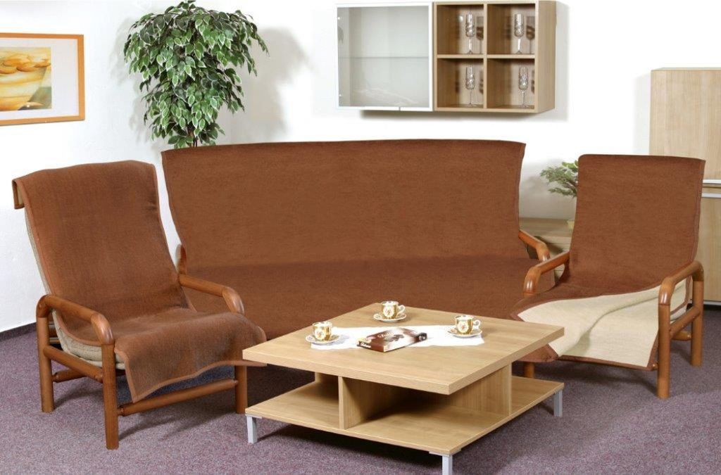 Überwurf für Sofa Kira PLUS 3+1+1 braun/beige Produktbild 