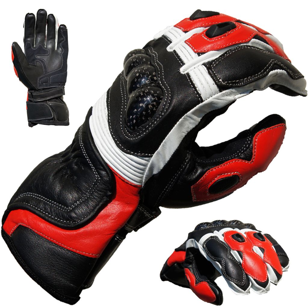 Motorradhandschuhe Race Pro Motorrad Leder Handschuhe von PROANTI 