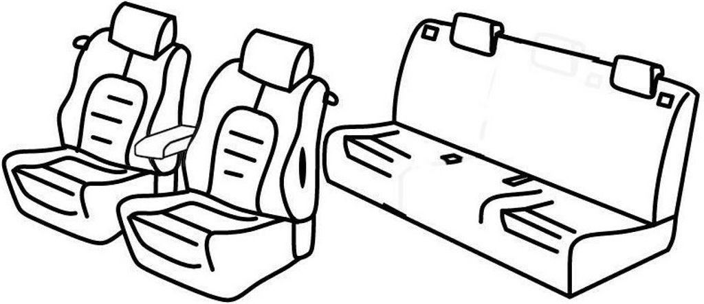 Sitzbezüge Lampa Set Superior - Schwarz/Grau - kompatibel für Alfa Romeo Mito (09/08>04/19)