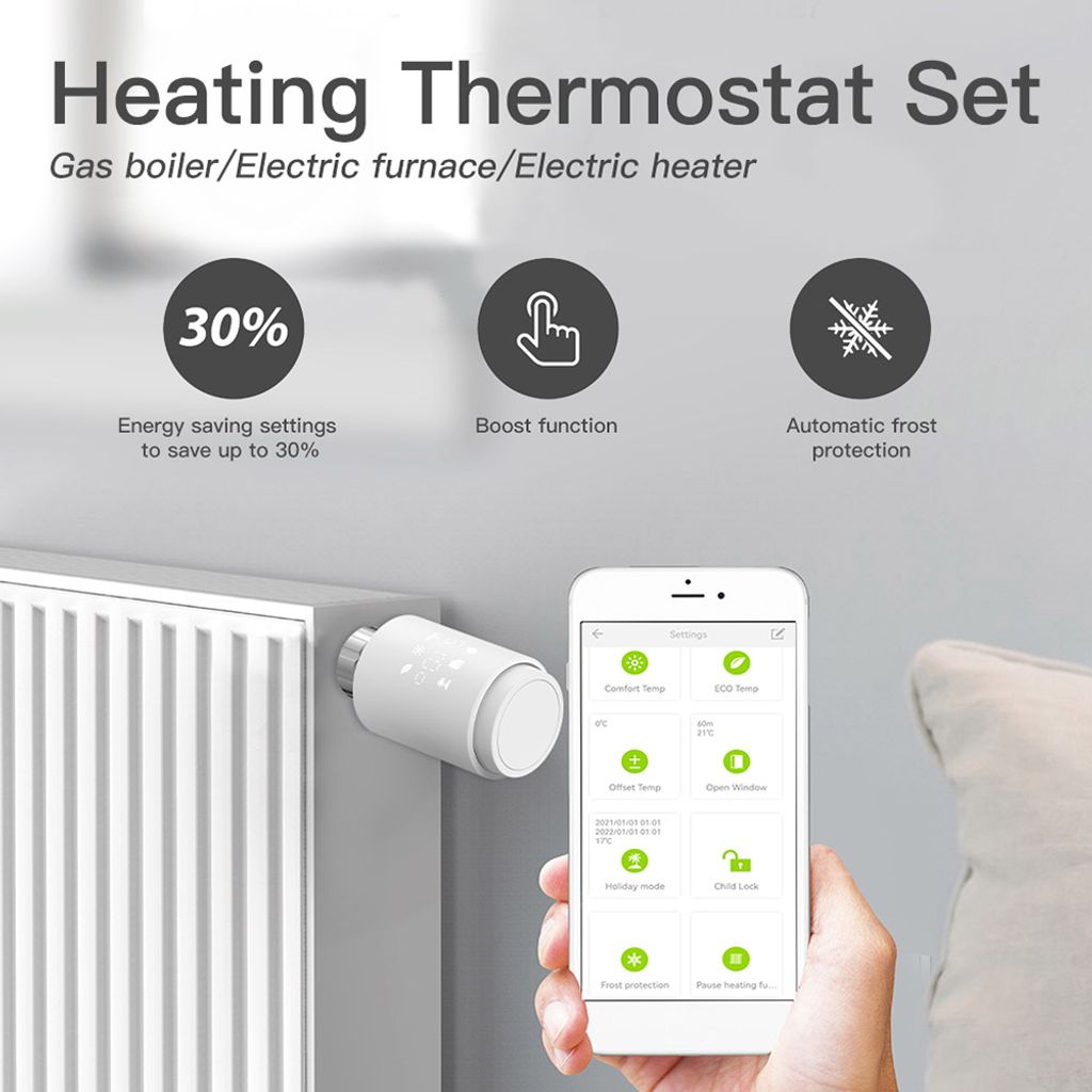 Smart Home Heizkörperthermostat ZigBee3.0, Digitaler Thermostat