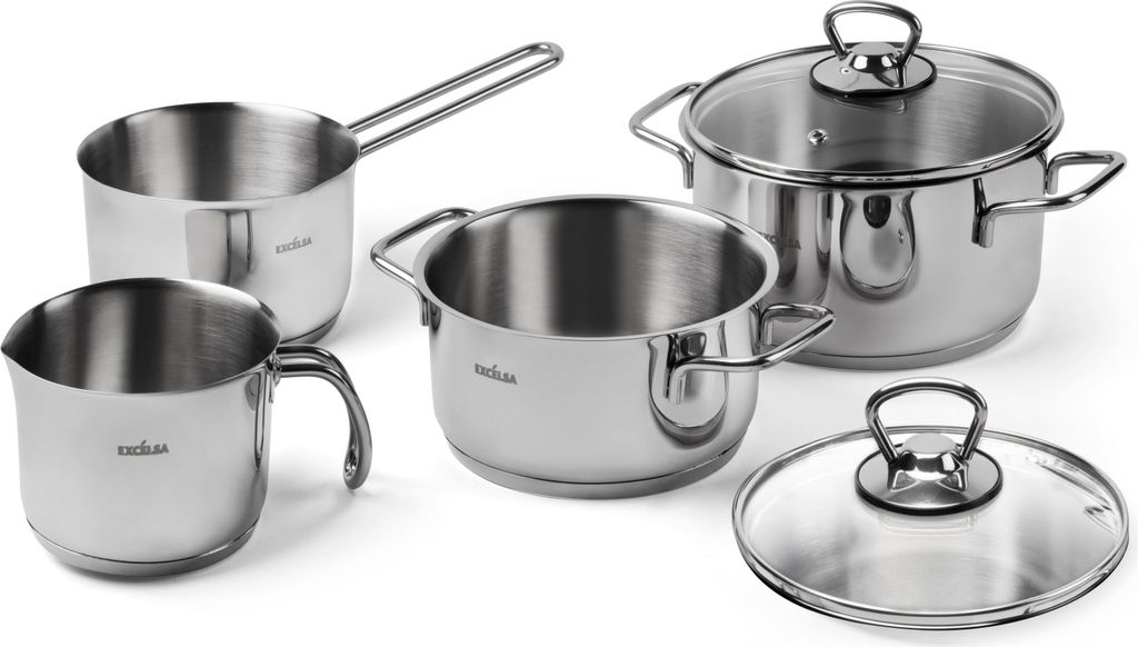 Excelsa Batterie Töpfe 6 Stück Jazz Cook Stahl Silber