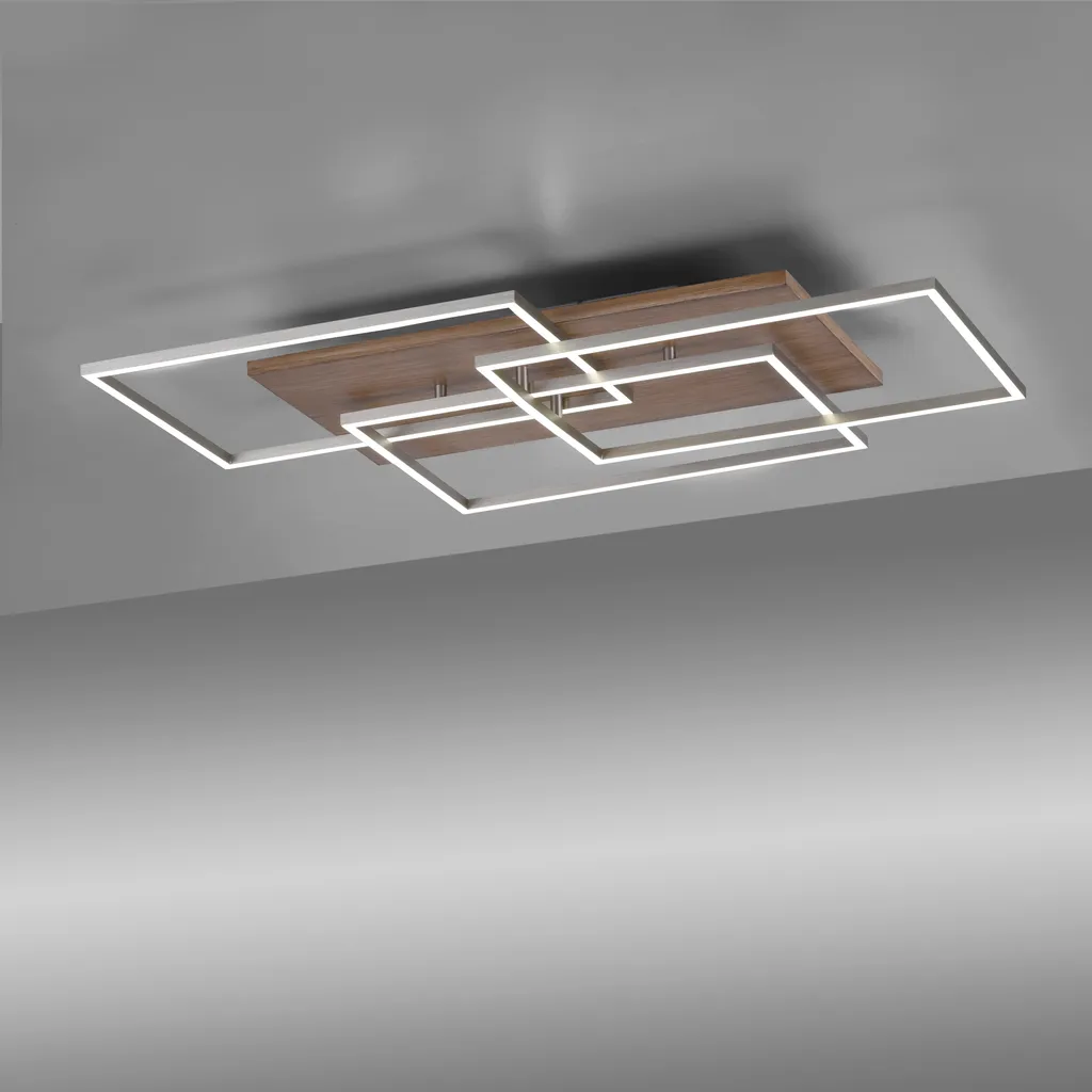 Plafonnier LED intensité variable marron bois composite design 82 x 50 cm - 10