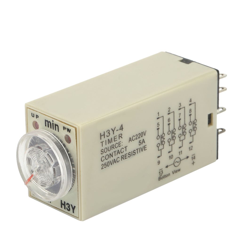 H3Y-4 Power On Delay Timer Relais 0-60 Minuten Zeitrelais AC 220V 5A