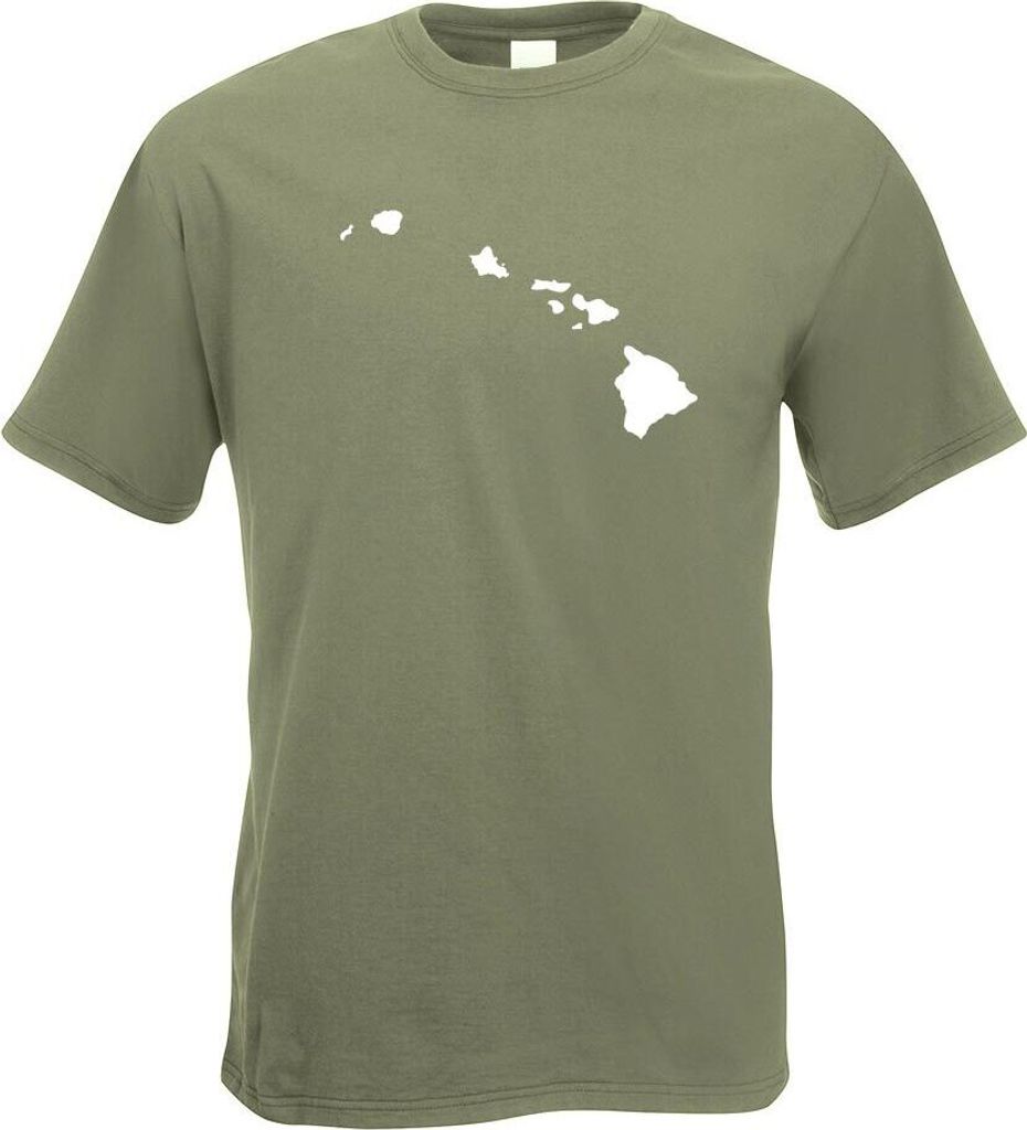 Kiwistar - T-Shirt - Olive - USA - Hawaii Honululu Herren Funshirt Bedruckt Design Sprüche Spruch Motive - mit Motiv Bedruckt - Funshirt Design - ...