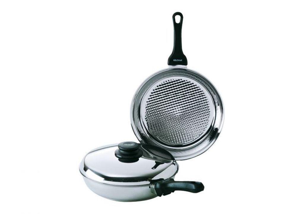 Kelomat Bratpfanne Grillmeister mit Deckel Ø24 cm Edelstahl Produktbild 