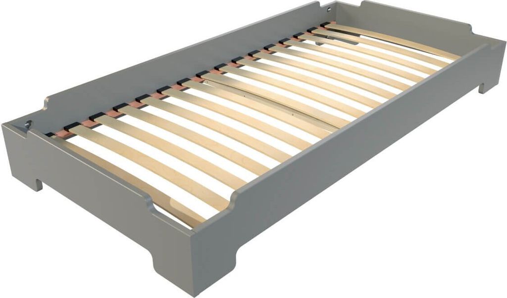 Stapelbett 90x190 - 1 Platz aus Massivholz - Grau
