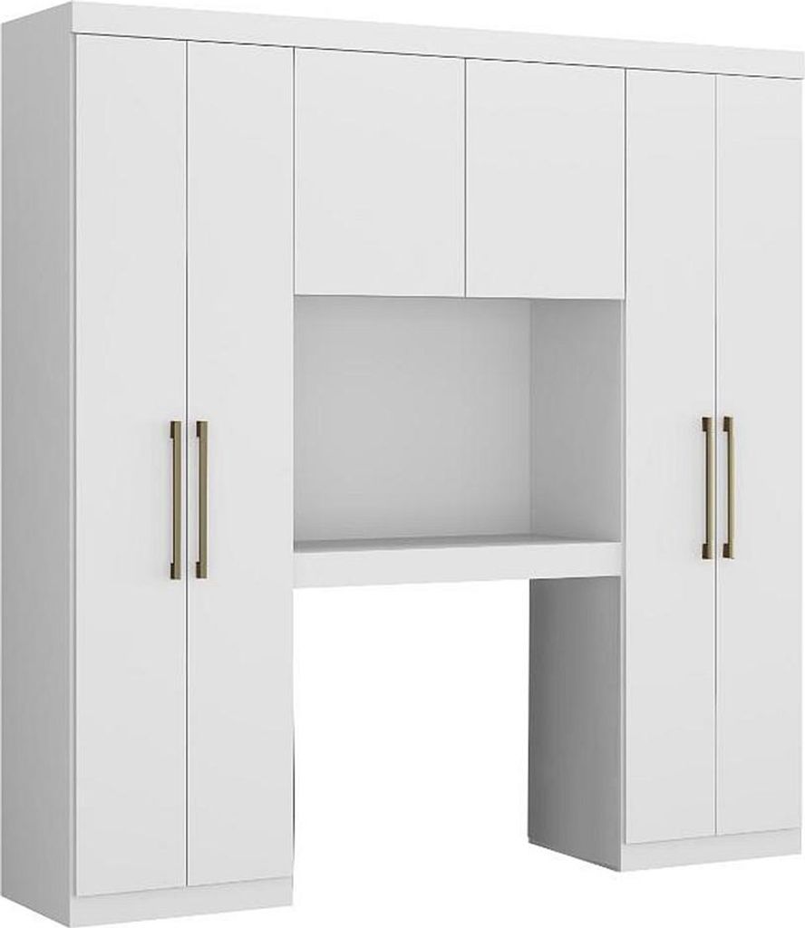 Bettüberbau mit 6 Türen, Kleiderschrank & Stauraum - L. 200 Produktbild 